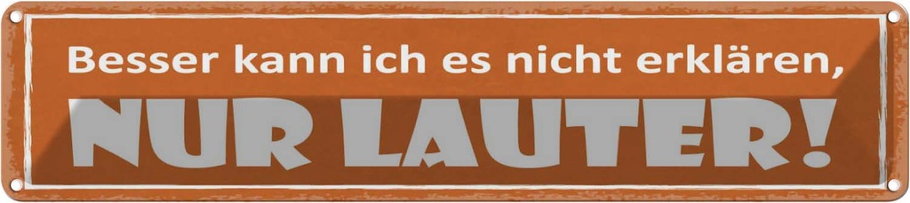 Blechschild 10x46 cm besser kann ich nicht erklären Spruch Zitat
