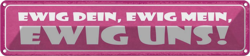 Blechschild 10x46 cm ewig dein mein uns Dekoration Spruch Zitat