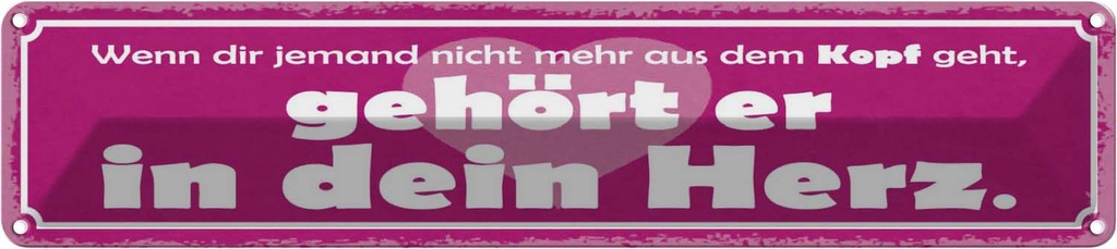 Blechschild 10x46 cm wenn jemand nicht mehr aus Kopf Spruch Zitat