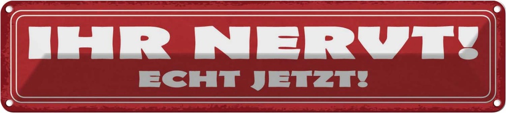 Blechschild 10x46 cm ihr nervt echt jetzt Dekoration Spruch Zitat
