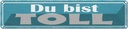 Blechschild 10x46 cm Du bist toll Dekoration Spruch Zitat