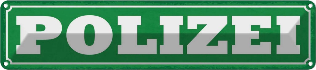 Blechschild 10x46 cm Polizei Beruf Arbeit