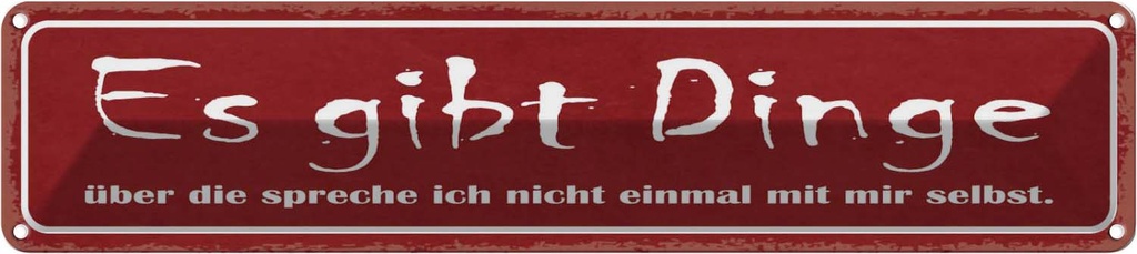 [LA-121533] Blechschild 10x46 cm es gibt Dinge über die spreche Dekoration Spruch Zitat