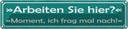 Blechschild 10x46 cm Arbeiten Sie Hier? Moment ich Spruch Zitat