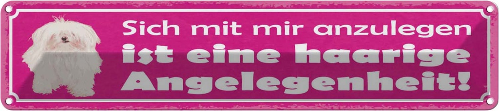 Blechschild 10x46 cm Vorsicht! Reiz mich nicht! Spruch Zitat
