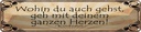 Blechschild 10x46 cm Wohin du gehst geh mit Herzen Spruch Zitat
