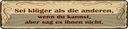 Blechschild 10x46 cm Sei klüger aber sag es nicht Spruch Zitat
