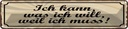 Blechschild 10x46 cm Ich kann was will weil muss Spruch Zitat