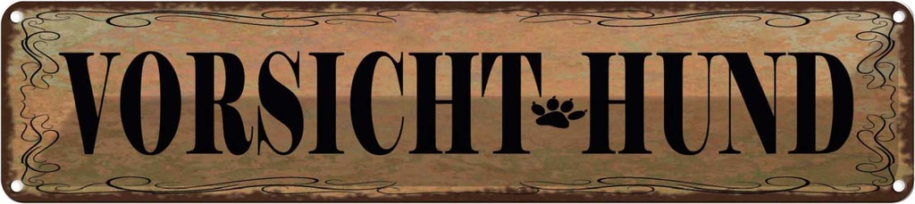 Blechschild 10x46 cm Vorsicht Hund