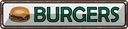 Blechschild 10x46 cm Burger Fast Food