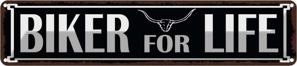 Blechschild 10x46 cm Biker for life