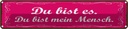 Blechschild 10x46 cm Du bist es mein Mensch Spruch Zitat