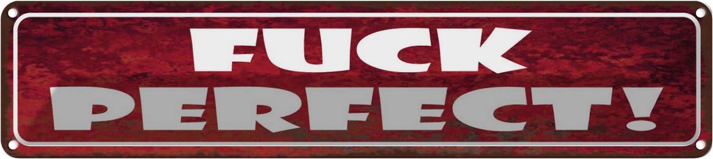 Blechschild 10x46 cm Fuck Perfect