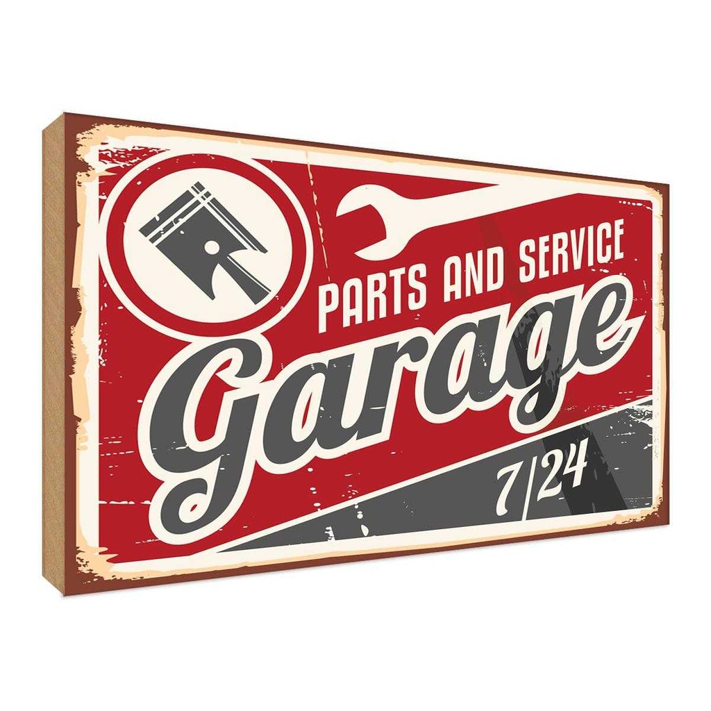 Holzschild 30x40 cm Garage parts service Auto Teile Werkstatt