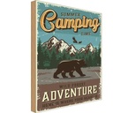 Holzschild 40x30 cm Summer Camping Time wild Forest Outdoor
