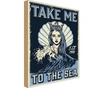 Holzschild 40x30 cm Take me to the sea Dekoration