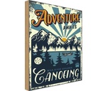 Holzschild 40x30 cm Adventure awaits Ganoeing Sport