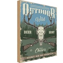 Holzschild 40x30 cm Outdoor wild deer hunt Dekoration