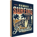 Holzschild 40x30 cm Surfing Paradise Sport Hobby