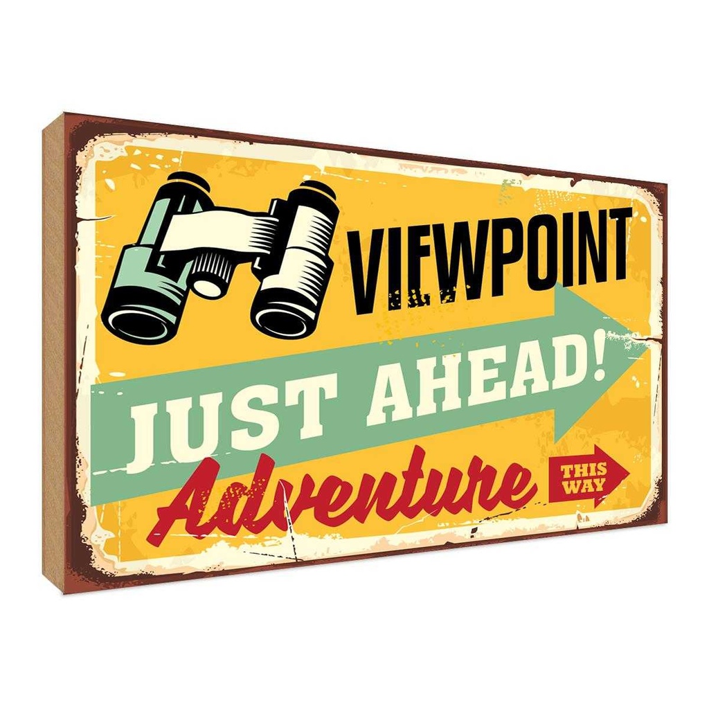 Holzschild 30x40 cm Viewpoint Adventure this way Warnschild Hinweisschild