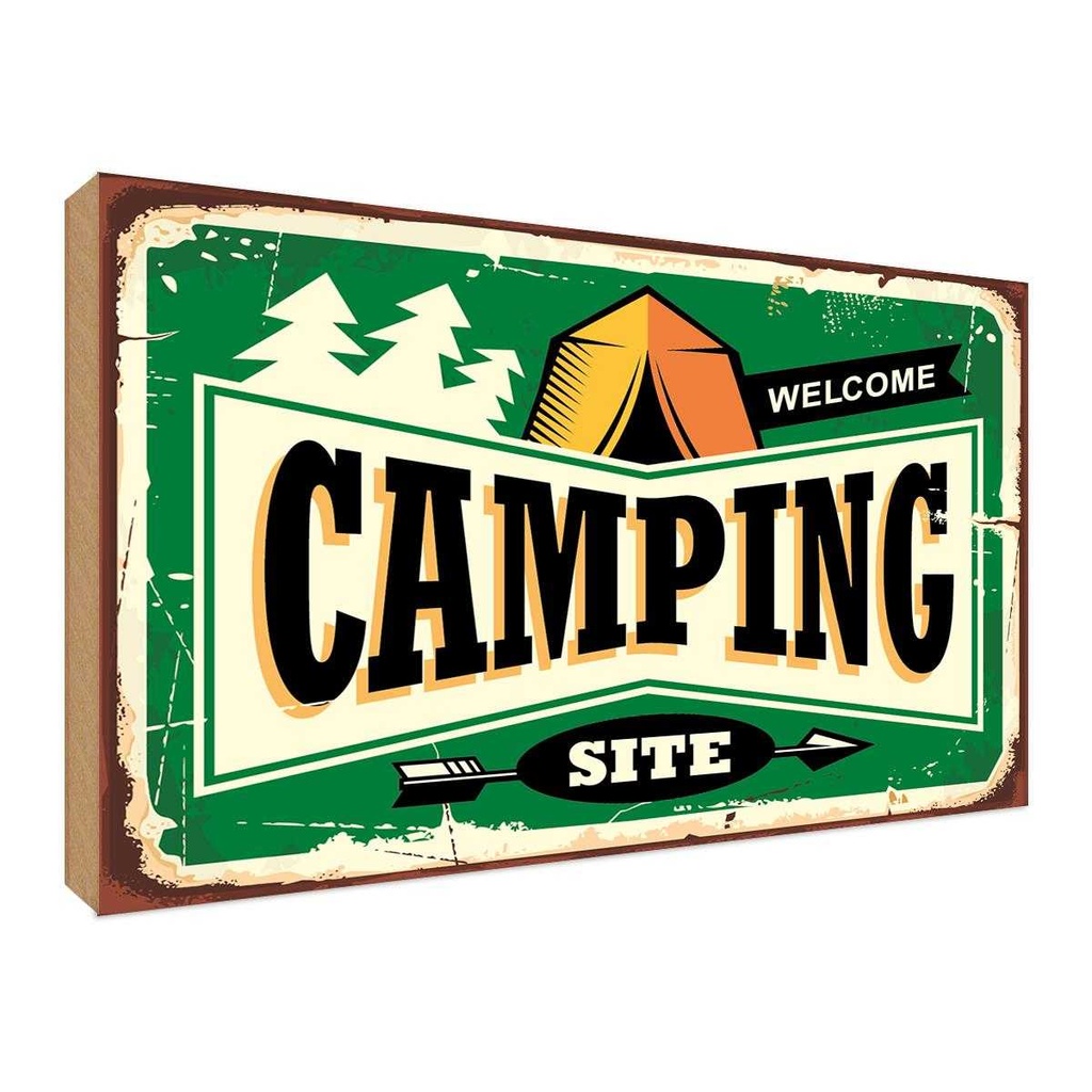 Holzschild 30x40 cm Camping welcome Outdoor