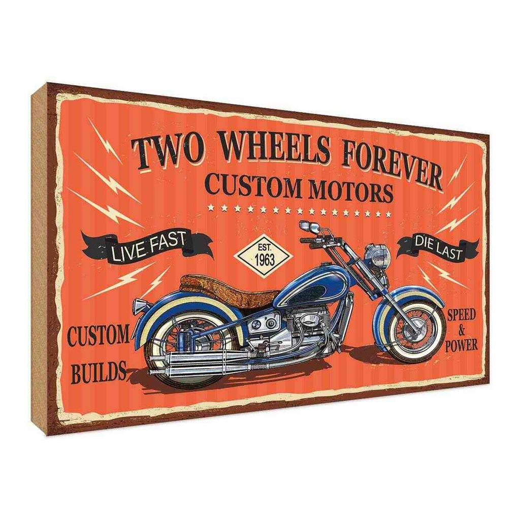 Holzschild 30x40 cm Motorrad custom motors Sport Hobby