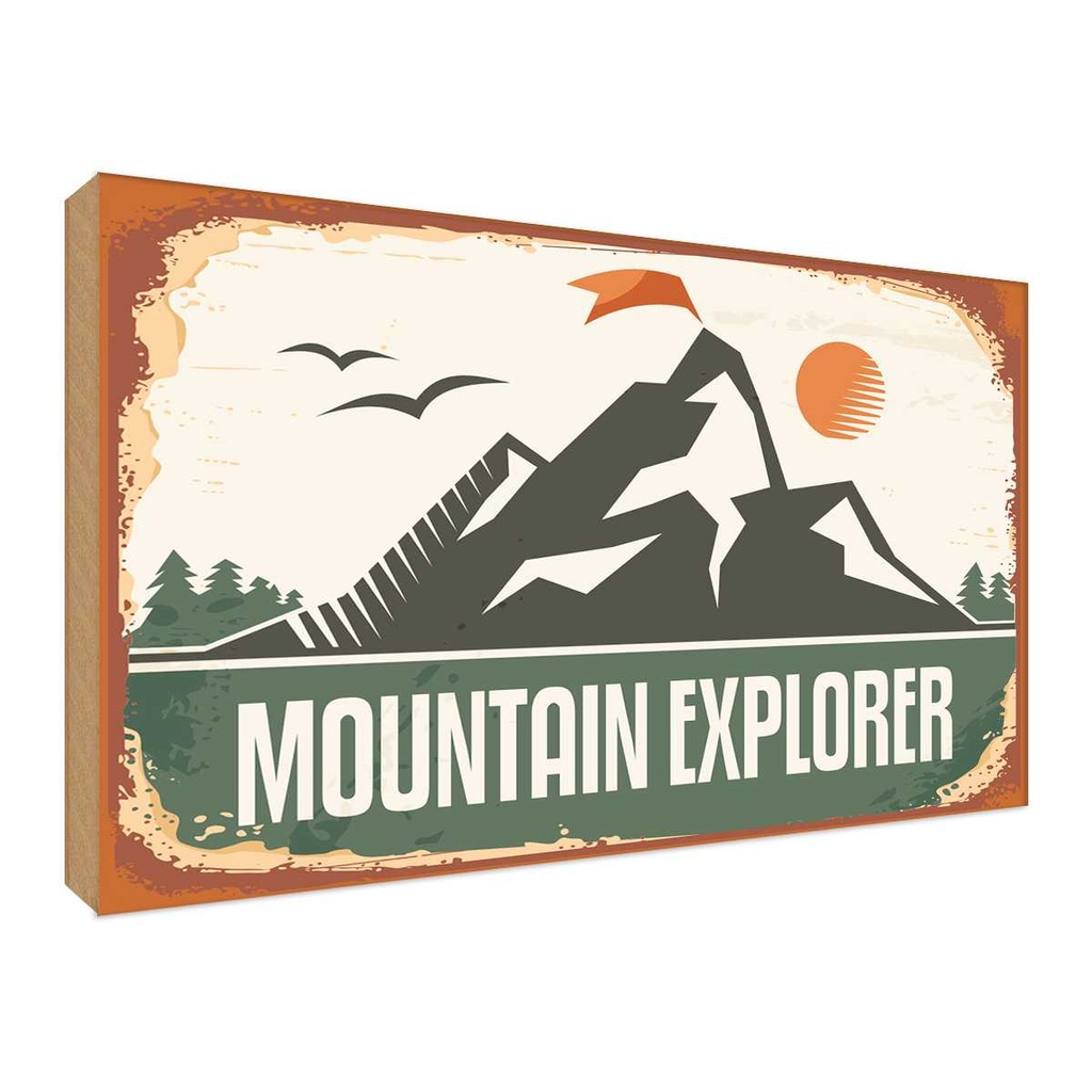 Holzschild 30x40 cm Mountain Explorer Dekoration