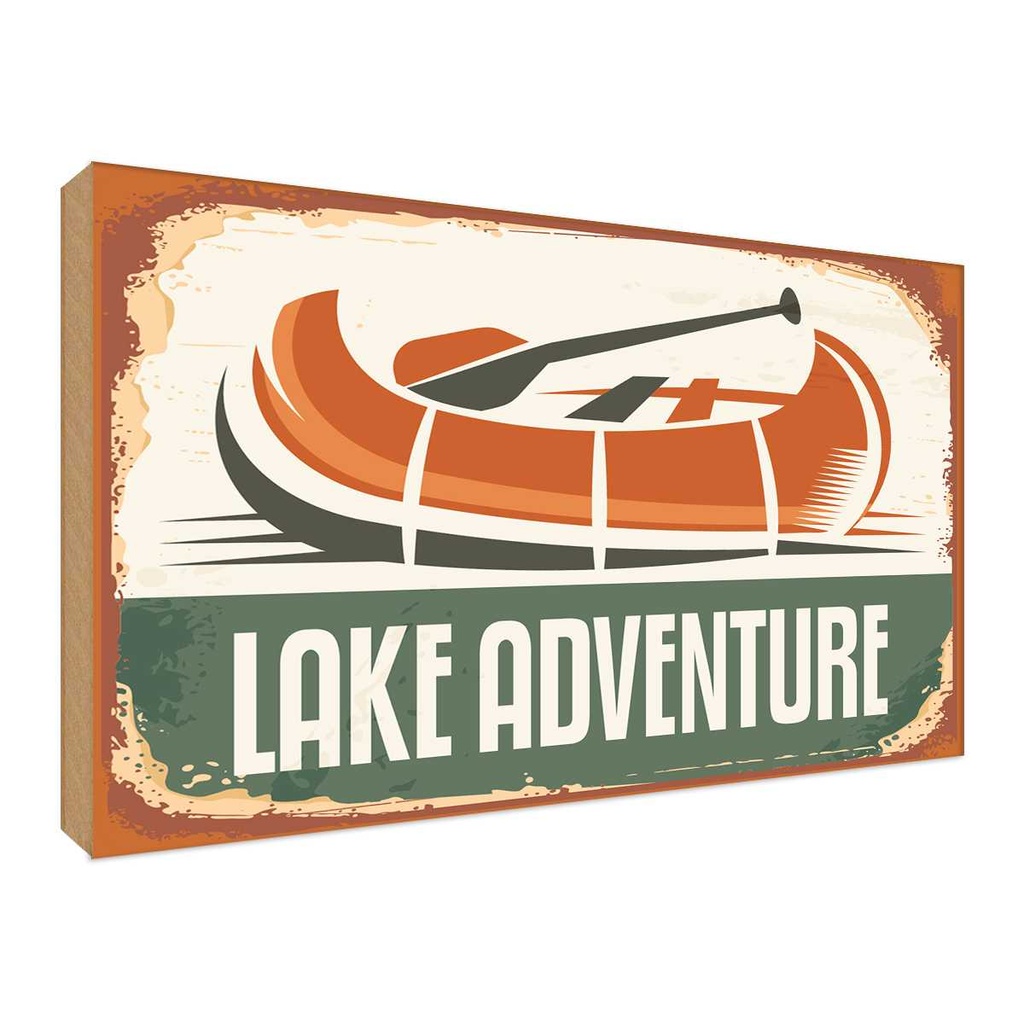 Holzschild 30x40 cm lake adventure Outdoor Camping