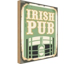 Holzschild 40x30 cm Irish pub Beer Bier Alkohol Essen Trinken