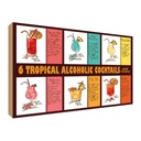 Holzschild 30x40 cm 6 tropical cocktails recipes Essen Trinken