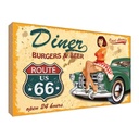 Holzschild 30x40 cm diner burgers beer Essen Trinken