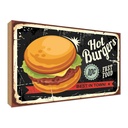 Holzschild 30x40 cm hot burgers best in town Essen Trinken