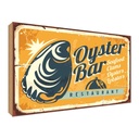 Holzschild 30x40 cm Oyster Bar Seafood Restaurant Essen Trinken