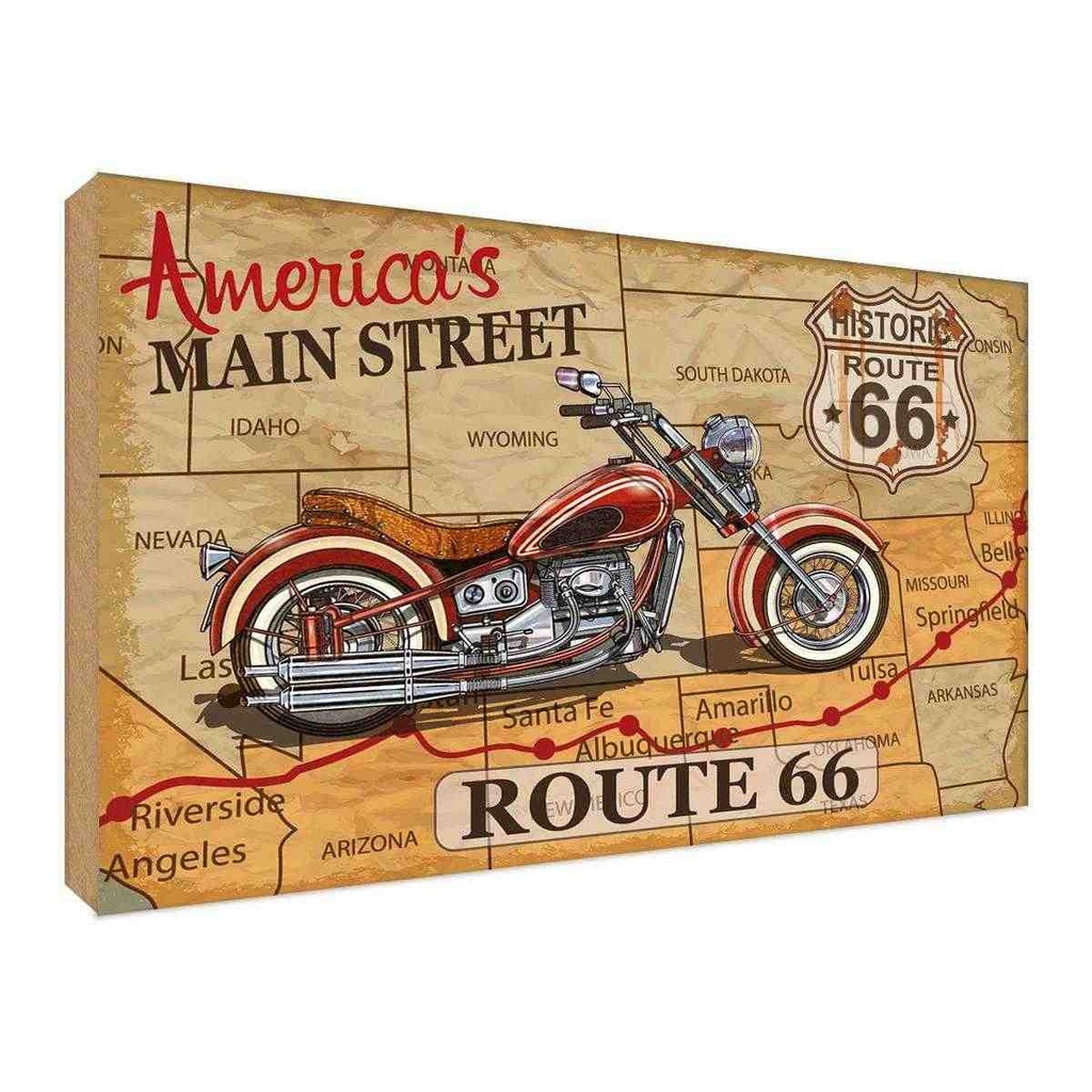 Holzschild 30x40 cm America`s main street route 66