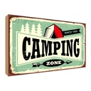 Holzschild 30x40 cm Camping Zone Outdoor Abenteuer
