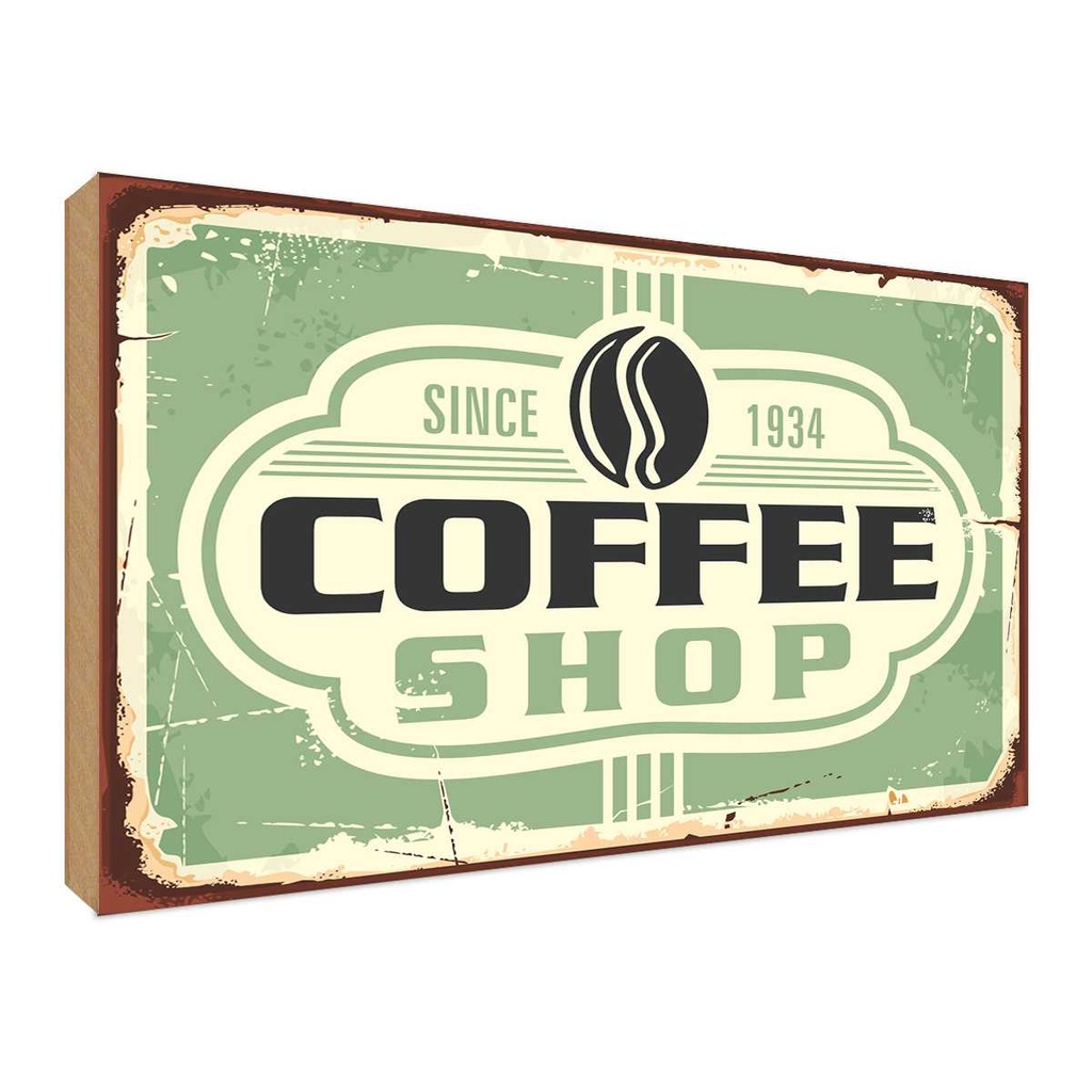 Holzschild 30x40 cm Kaffee Coffee Shop since 1934 Essen Trinken