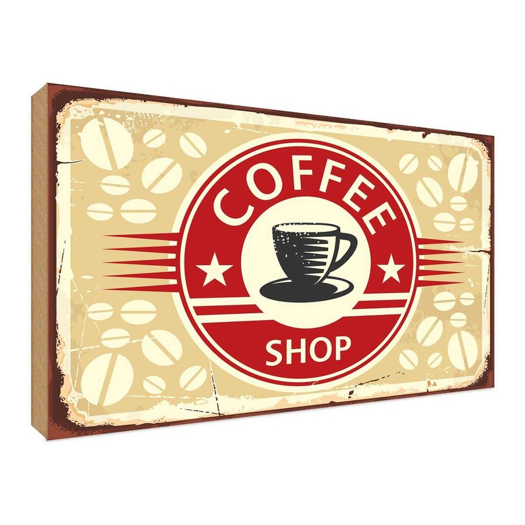 Holzschild 30x40 cm Kaffee Coffee Shop Essen Trinken