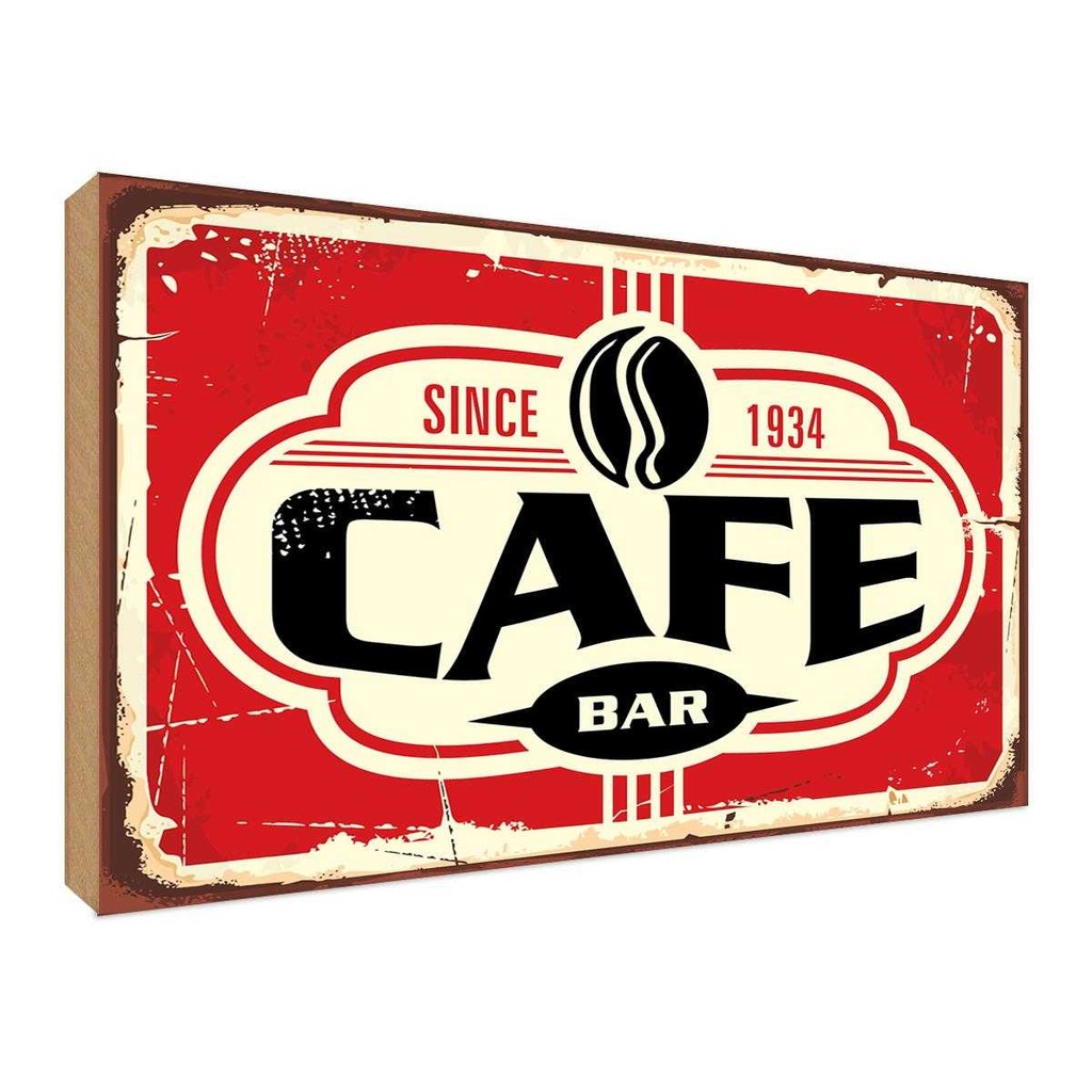 Holzschild 30x40 cm Cafe bar Kaffee since 1934 Essen Trinken