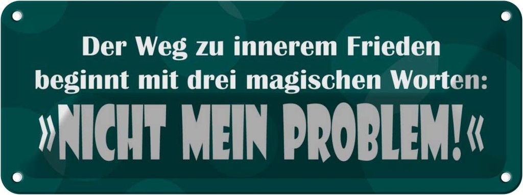 Blechschild 10x27 cm Weg zum inneren Frieden Dekoration Spruch Zitat