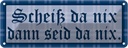 Blechschild 10x27 cm Scheiß da nix, dann seid nix Spruch Zitat