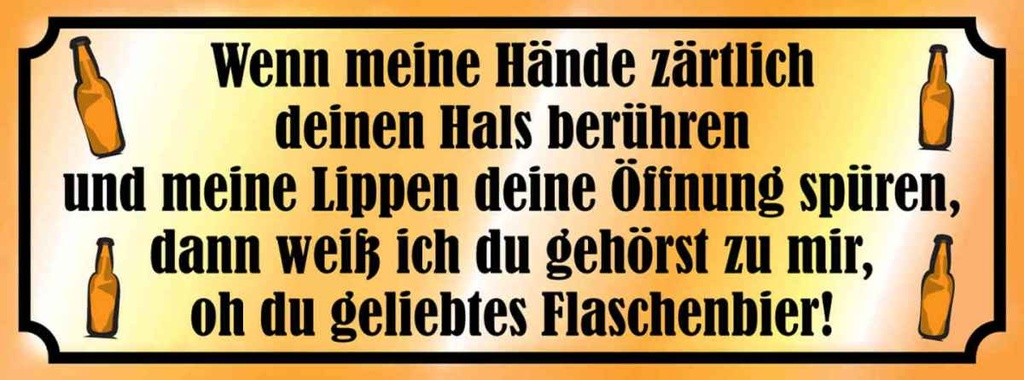 Holzschild 10x27 cm geliebtes Flaschenbier Essen Trinken