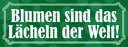Holzschild 10x27 cm Blumen sind Lächeln der Welt Dekoration