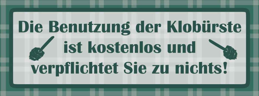 Holzschild 10x27 cm Benutzung der Klobürste Warnschild Hinweisschild
