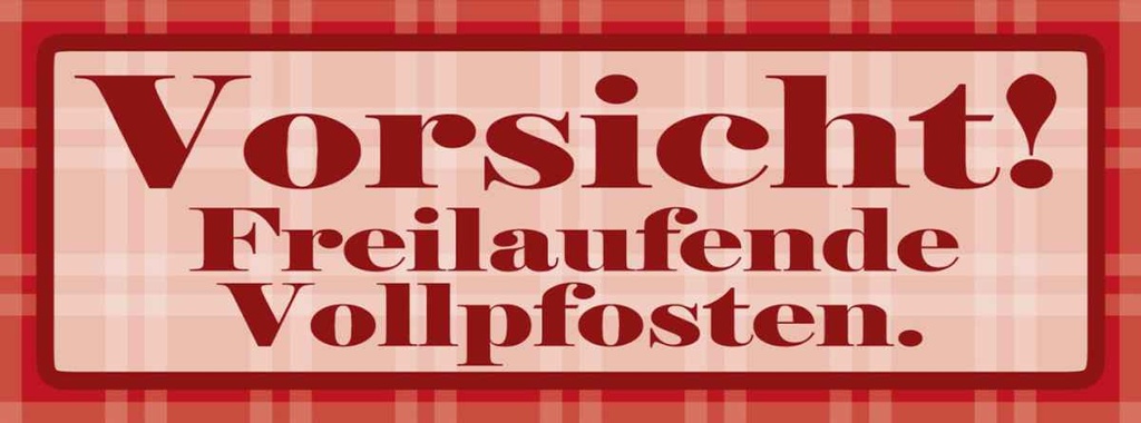 Holzschild 10x27 cm Vorsicht Freilaufende Vollpfosten Warnschild Hinweisschild