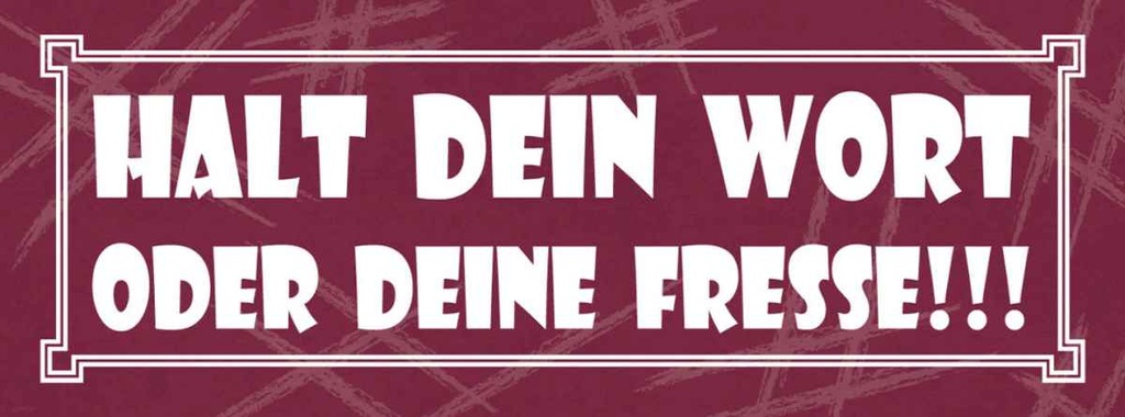 Holzschild 10x27 cm Halt dein Wort oder deine Fresse Spruch Zitat