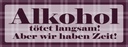 Holzschild 10x27 cm Alkohol tötet langsam haben Zeit