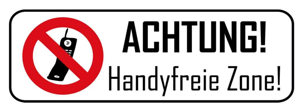 Holzschild 10x27 cm Achtung Handyfreie Zone Warnschild Hinweisschild
