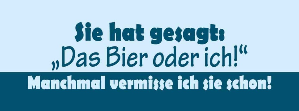 Holzschild 10x27 cm Sie hat gesagt Das Bier oder ich Spruch Zitat