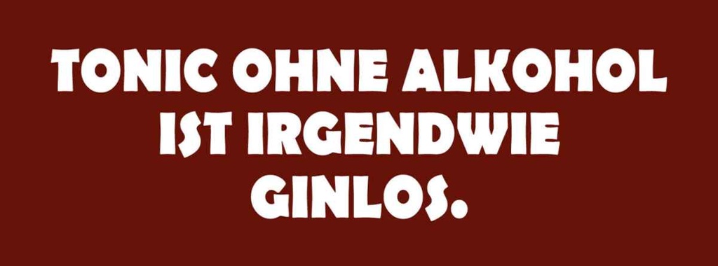 Holzschild 10x27 cm Tonic ohne Alkohol Ginlos Essen Trinken
