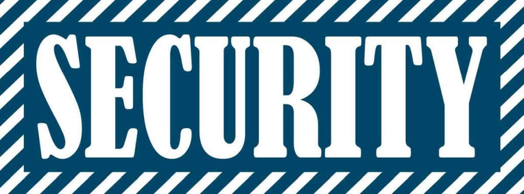 Holzschild 10x27 cm Security blaues Dekoration